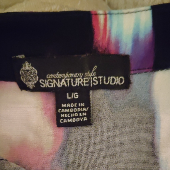 Signature Studio Black and Purple Women's Blouse - Picture 2 of 4